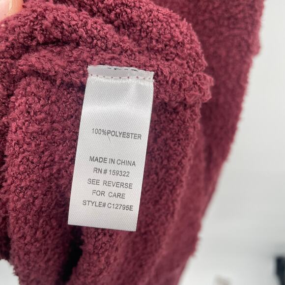JAMISON NEW Evereve Maroon Chenille Open Shoulder Sweater Pullover // S - Picture 8 of 12